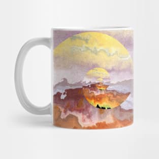 Mountains Watercolor Desert Yellow Mug